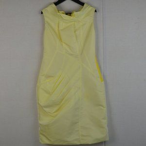 James Lakeland cowl Neck lemon yellow dress Made in Italy occasion